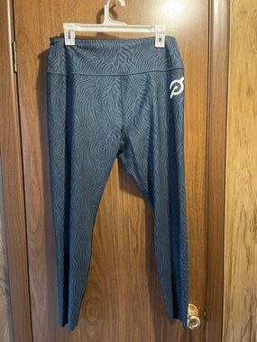 Peloton Navy and Charcoal Zebra-Print Performance Leggings